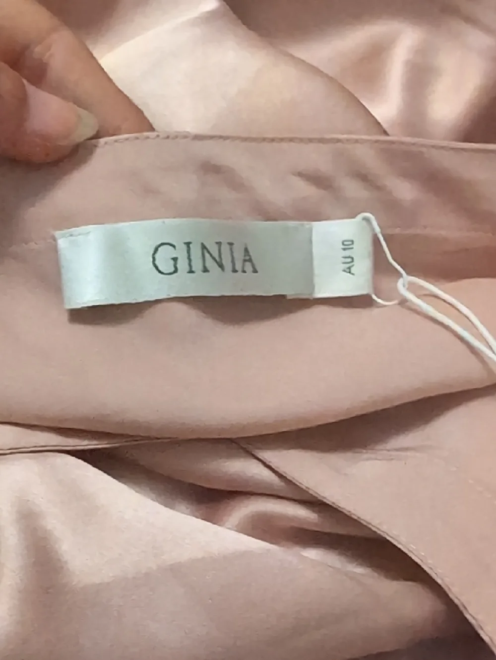 Ginia Silk V-Neck Long Slip in Bridal Rose - Picture 7 of 9